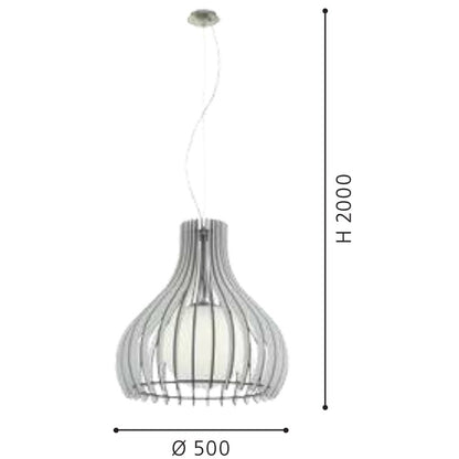 Eglo Tindori Pendul 1x60W, Ø50 mm, alb