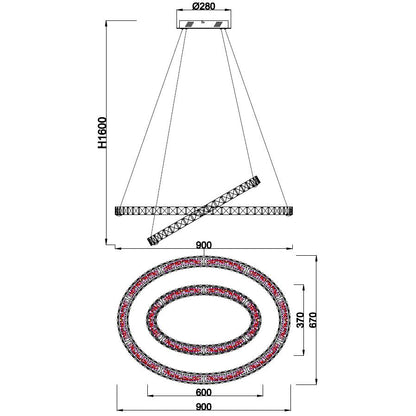 Eglo Toneria Lustra LED 128x0.5W, crom/cristal