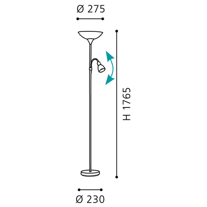 Eglo UP2 Lampadar 1x60W si 1x25W, negru