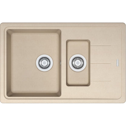 Franke Basis BFG 651-78 Set chiuveta bucatarie granit 78x50 cm cu baterie monocomanda Pola si dispenser sapun lichid, bej (avena)