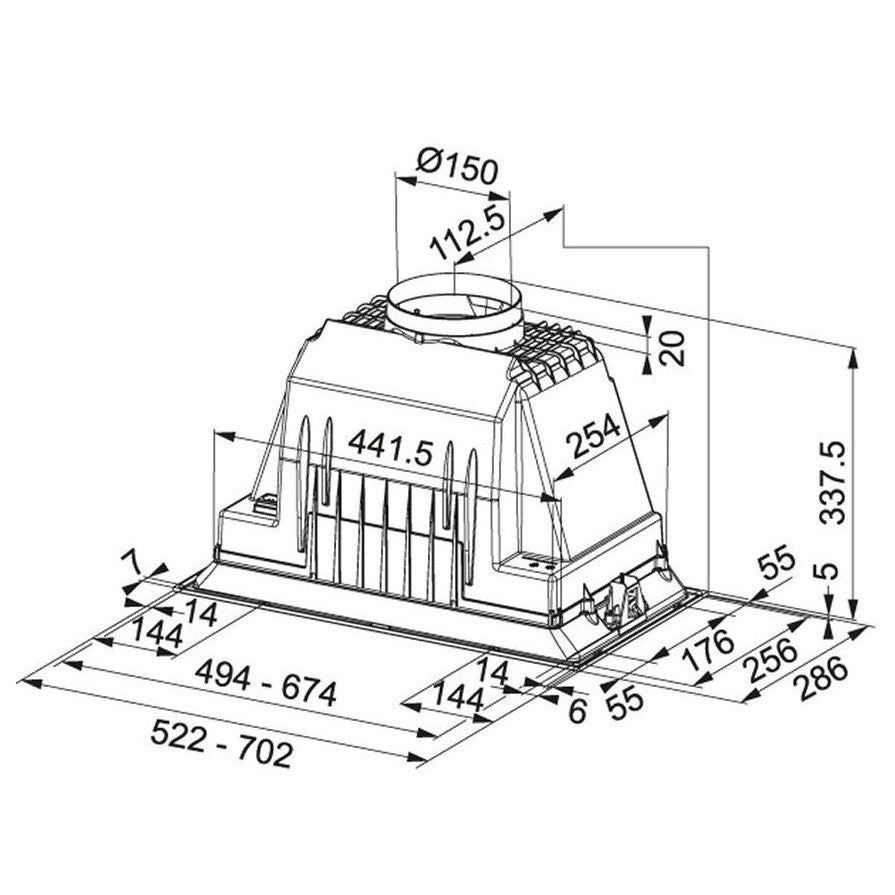 Franke Box FBI 525 PLUS Hota incorporabila 52 cm, inox satinat