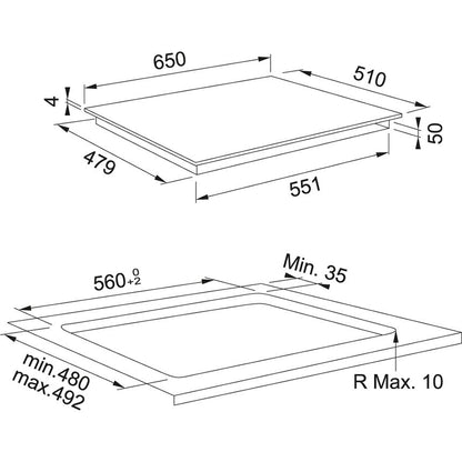Franke FSM 654 I BK Negru Plita cu inductie, 65x51 cm, negru