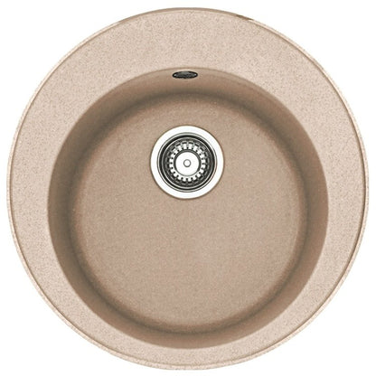 Franke Rotondo ROG 610 Set chiuveta bucatarie granit Ø51 cm cu baterie monocomanda Pola si dispenser sapun lichid, bej (avena)