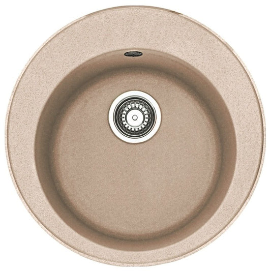 Franke Rotondo ROG 610 Set chiuveta bucatarie granit Ø51 cm cu baterie monocomanda Pola si dispenser sapun lichid, bej (avena)