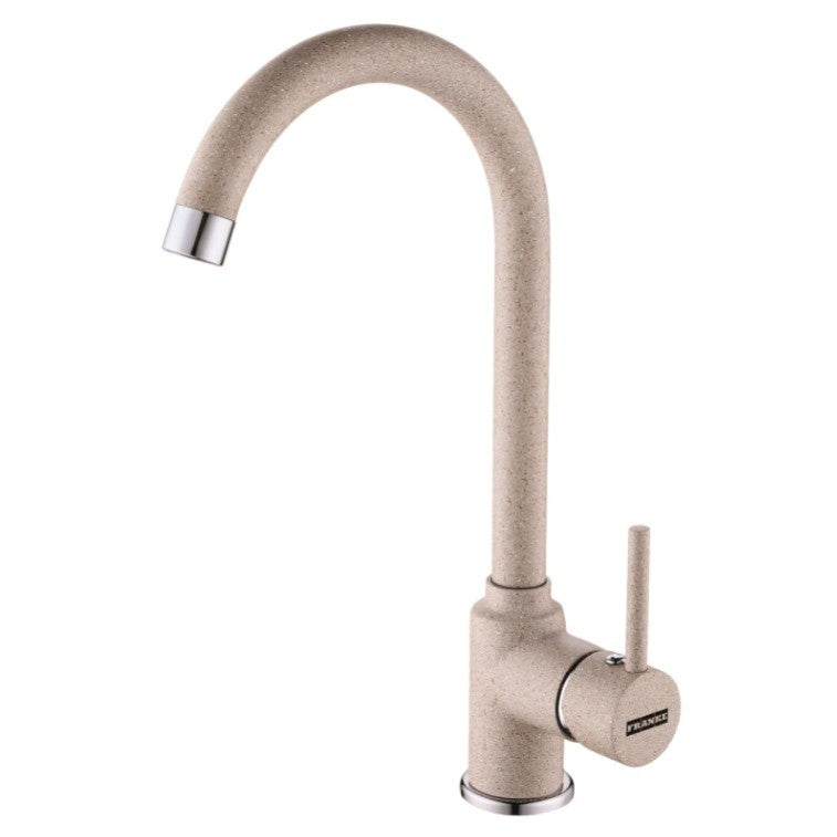 Franke Rotondo ROG 610 Set chiuveta bucatarie granit Ø51 cm cu baterie monocomanda Pola si dispenser sapun lichid, bej (avena)