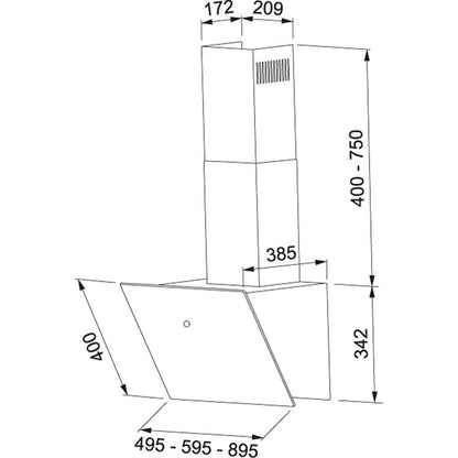 Franke Vertical FVT 605 BK A Hota decorativa 60 cm, negru
