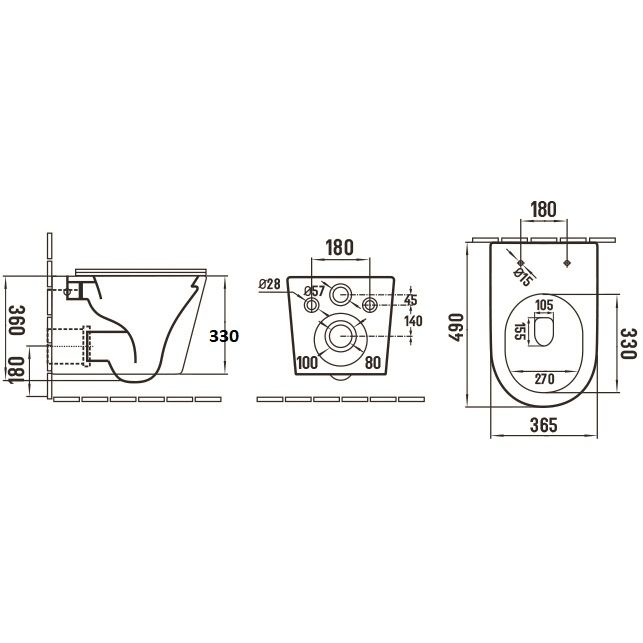 Set Promo Vas WC suspendat cu rezervor incastrat, clapeta de actionare alba, capac soft close, Geberit Delta si Fluminia Clementina 36x49 cm