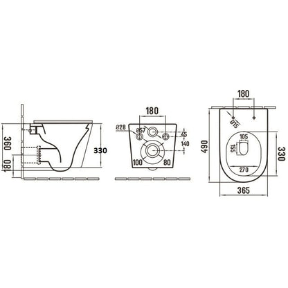 Set Promo Vas WC suspendat cu rezervor incastrat, clapeta de actionare alba, capac soft close, Geberit Delta si Fluminia Clementina 36x49 cm