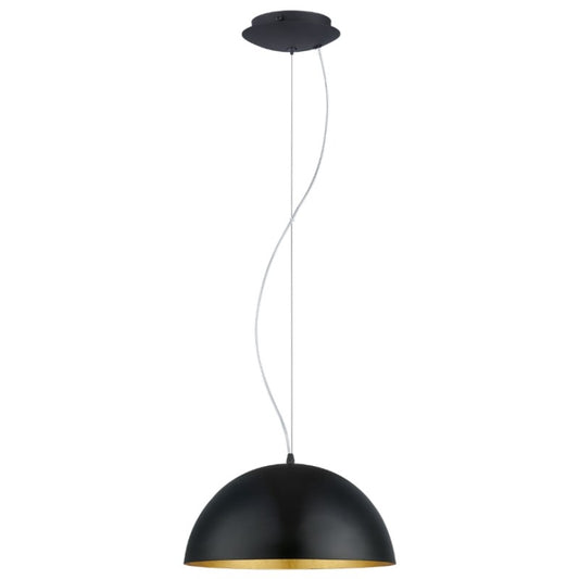 Eglo Gaetano 1 Pendul 1x60W, Ø38 cm, negru/auriu