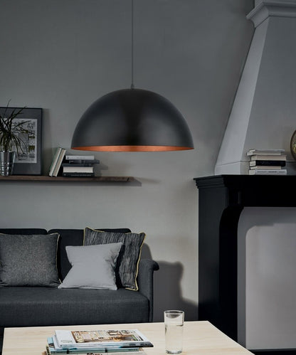 Eglo Gaetano 1 Pendul 1x60W, Ø53 cm, negru/cupru