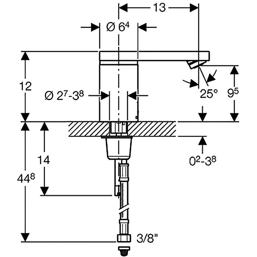 Geberit 186 Baterie lavoar cu infrarosu fara mixare apa, cu baterie 1.5 V