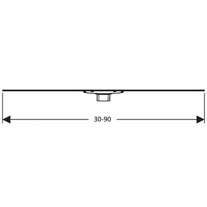 Grila ornament rigola dus Geberit CleanLine60 pentru pardoseli subtiri, 30-90 cm, inox mat/contur negru