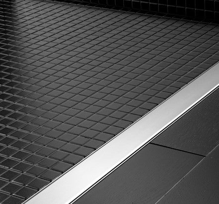 Grila ornament rigola dus Geberit CleanLine60 pentru pardoseli subtiri, 30-130 cm, inox mat/contur negru