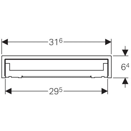 Grila ornament rigola dus Geberit, capac faiantabil