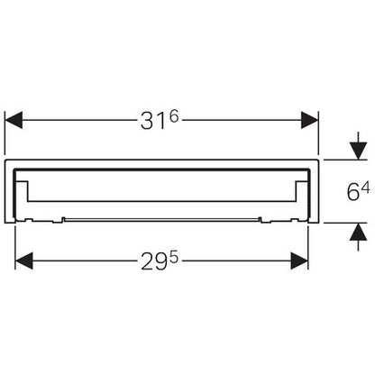 Grila ornament rigola dus Geberit, capac faiantabil
