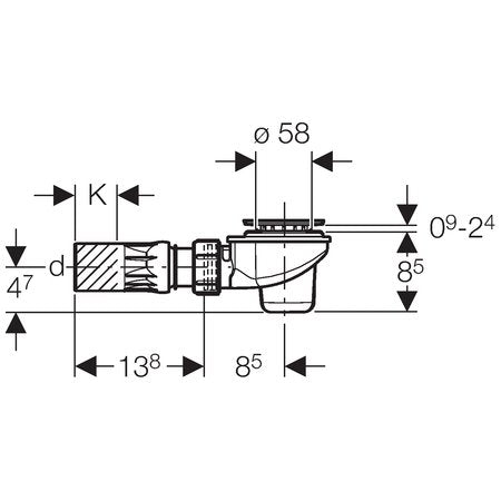 Geberit Sifon cadita dus Ø60 mm