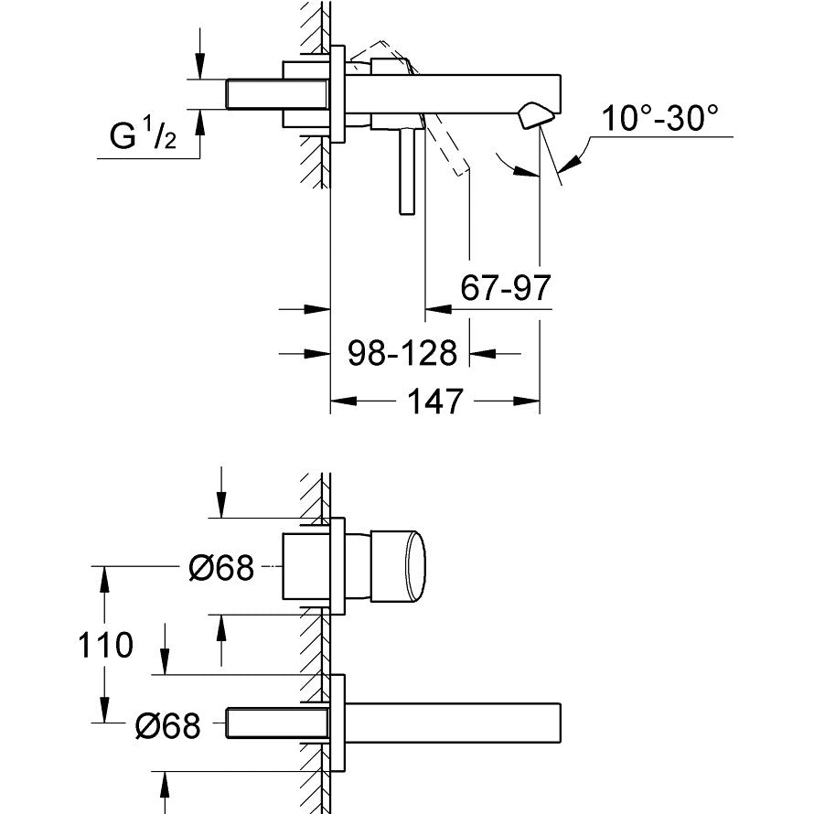 Baterie lavoar incastrata Grohe Concetto, marime S