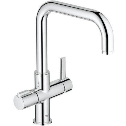 Grohe Red Duo Baterie chiuveta bucatarie monocomanda cu pipa patrata, crom
