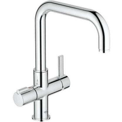 Grohe Red Duo Baterie chiuveta bucatarie monocomanda cu pipa patrata, crom