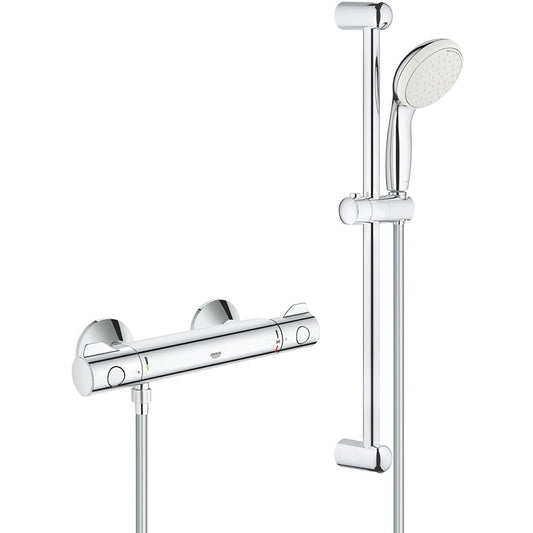 Grohe Grohtherm 800 Baterie dus cu termostat si set de dus cu bara 60 cm (modelul vechi)