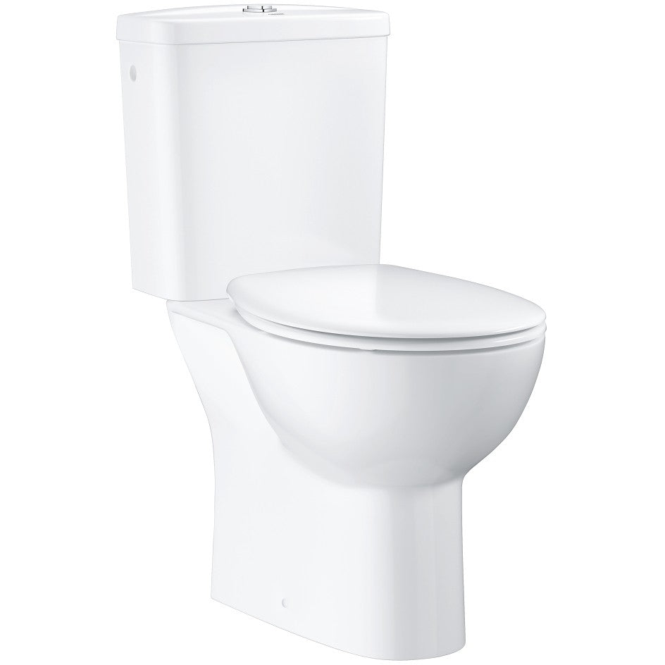 Set Vas WC pe pardoseala cu rezervor aparent si capac soft close Grohe Bau Ceramic 36x62 cm evacuare orizontala