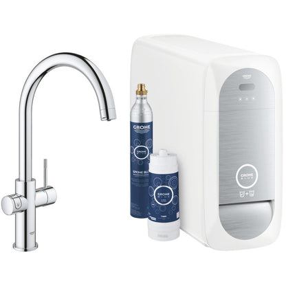 Grohe Blue Home Ondus Baterie de bucatarie cu sistem de filtrare, racire si acidulare, pipa C, crom