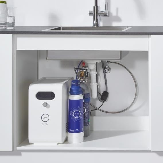 Grohe Blue Professional Baterie de bucatarie cu sistem de filtrare, racire si acidulare, pipa L, crom