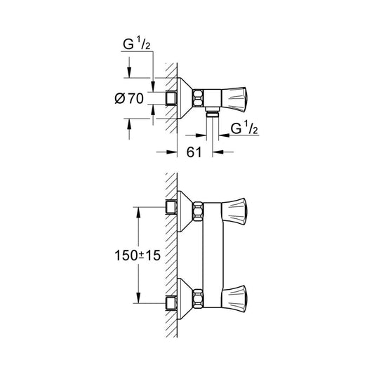 Grohe Costa L Baterie dus cu dubla comanda
