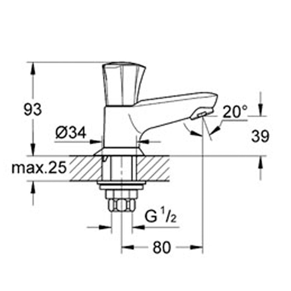 Robinet lavoar Grohe Costa L, H9 cm