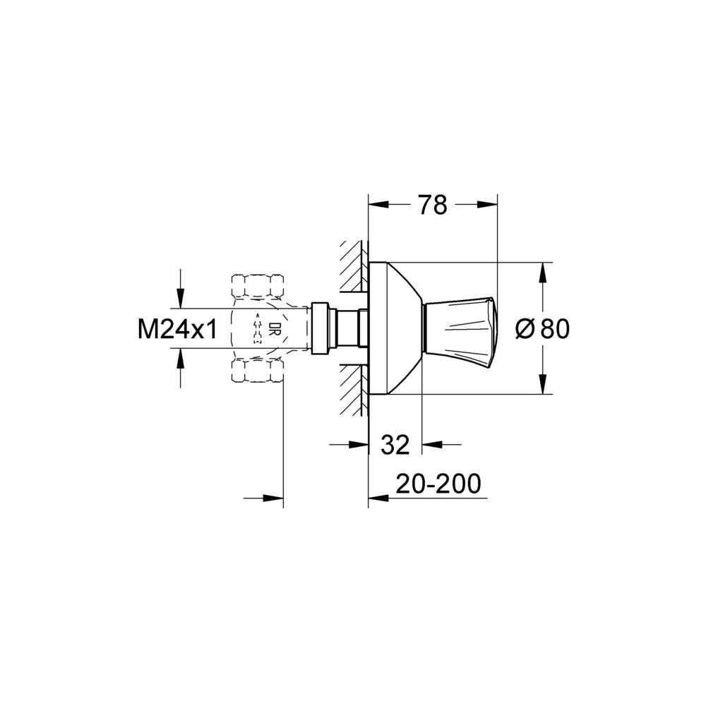 Grohe Costa L Ventil incastrat, parte aparenta pentru apa rece, 20-200 mm