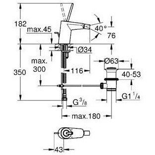 Grohe Eurodisc Joy Baterie bideu monocomanda, crom