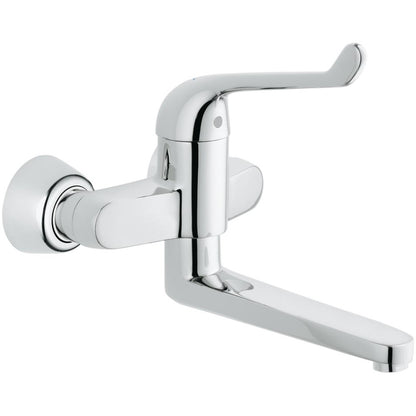 Grohe Euroeco Single Sequential Baterie lavoar monocomanda, montaj pe perete, pipa pivotanta 26 cm