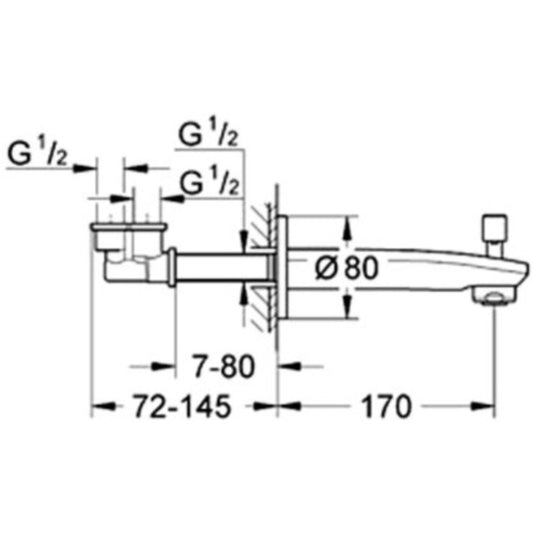 Grohe Eurostyle Cosmopolitan Pipa pentru cada si dus