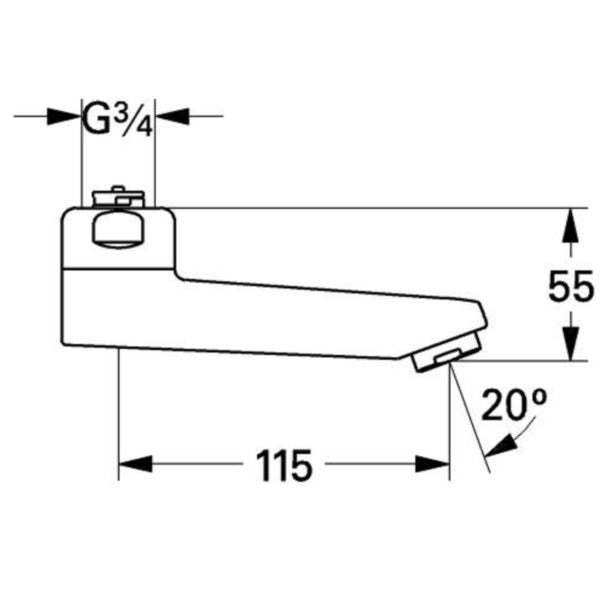 Grohe Grohtherm 2000 Special Pipa baterie multifunctionala 115 mm