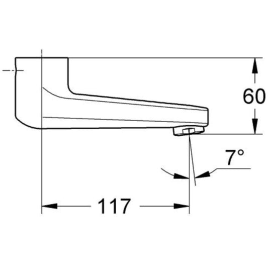 Grohe Grohtherm 2000 Special Pipa lavoar 117 mm