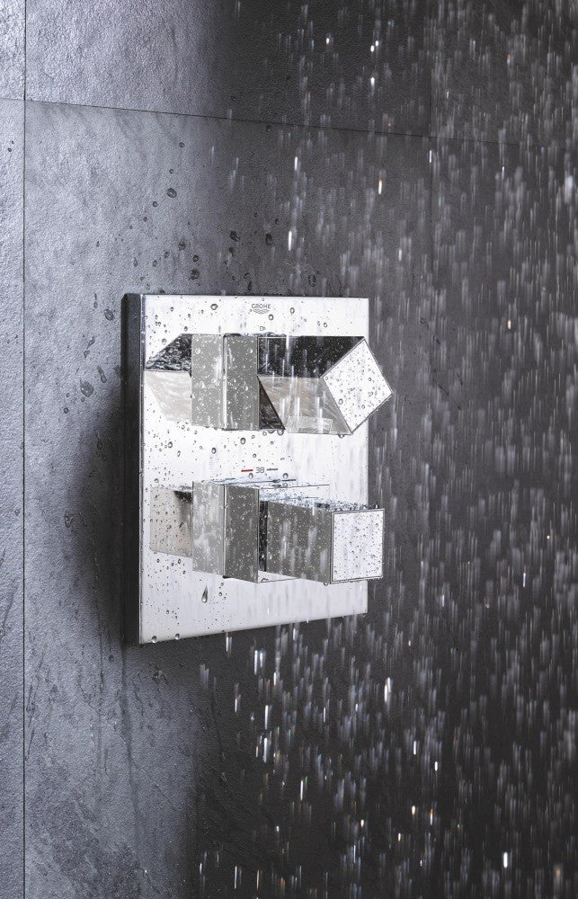 Grohe Grohtherm Cube Baterie cada dus cu termostat incastrata, 2 iesiri, crom