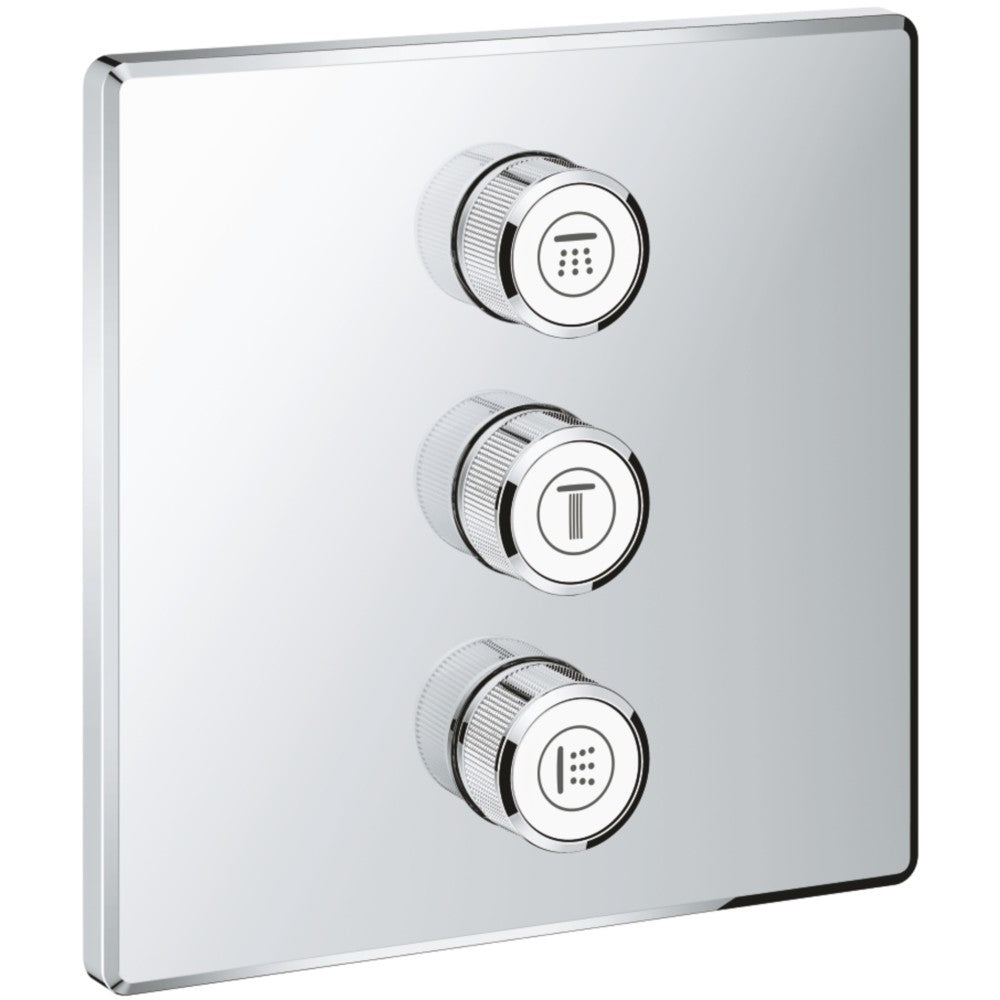 Grohe Grohtherm SmartControl Unitate de control dus incastrat cu 3 iesiri, patrata