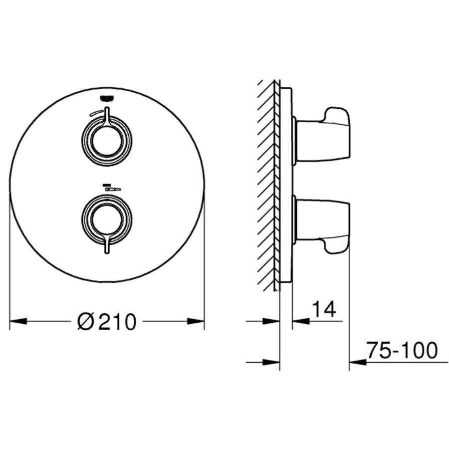 Grohe Grohtherm Special Baterie dus incastrata si cu termostat