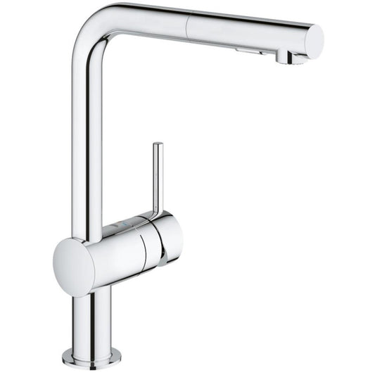 Grohe Minta Baterie chiuveta bucatarie monocomanda cu dus extractibil, pipa L, crom