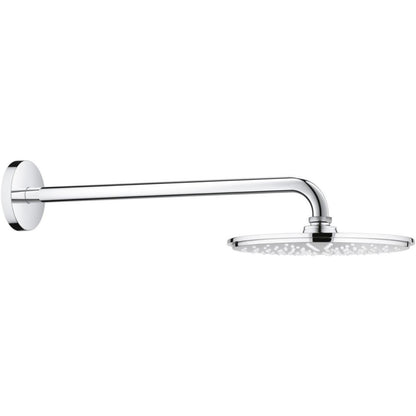Palarie dus fix Grohe Rainshower Cosmopolitan, cu brat, montaj pe perete, crom, Ø21 cm