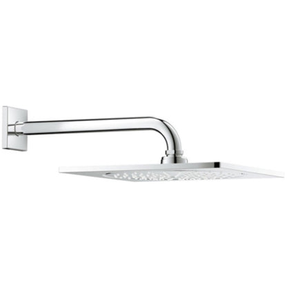 Palarie dus fix Grohe Rainshower F-Series, cu brat, montaj pe perete, cu limitator de debit, 25x25 cm