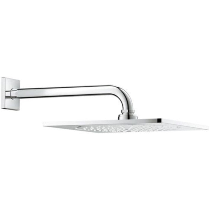 Palarie dus fix Grohe Rainshower F-Series, cu brat, montaj pe perete, fara limitator de debit, 25x25 cm