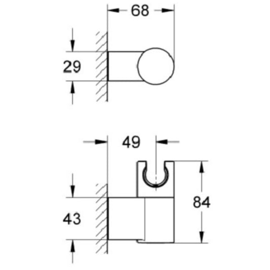 Grohe Rainshower Suport reglabil pentru para de dus