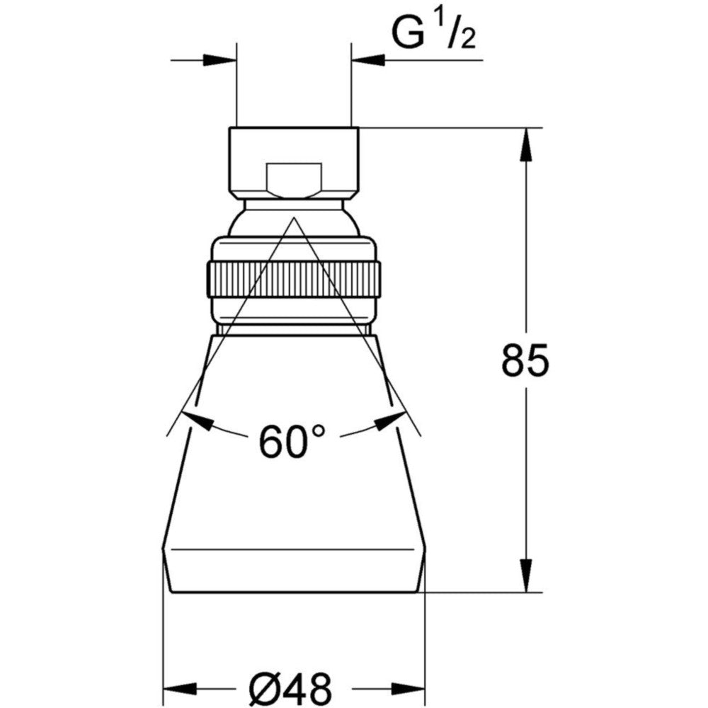 Palarie dus fix Grohe Relexa Plus, Ø5 cm