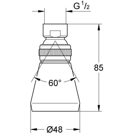 Palarie dus fix Grohe Relexa Plus, Ø5 cm