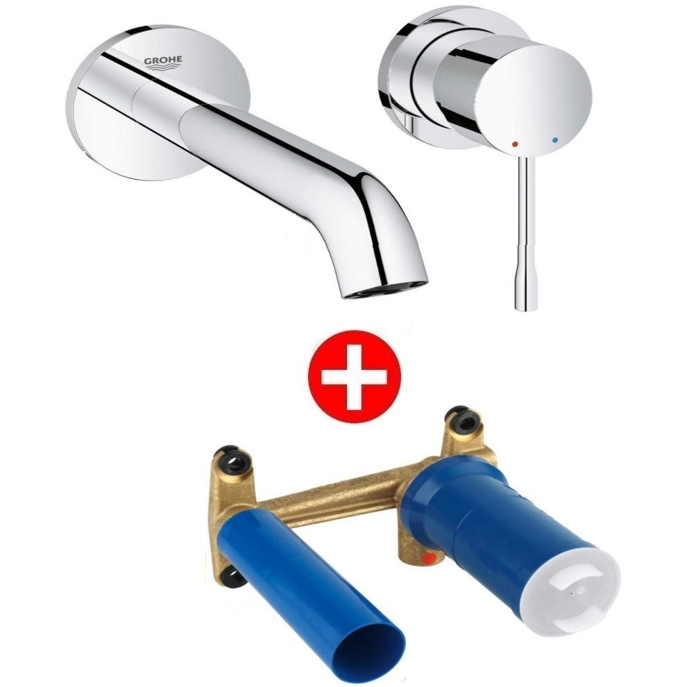 Baterie lavoar incastrata Grohe Essence Set Promo, pipa 18 cm