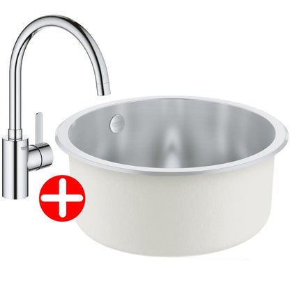 Grohe Set promo Chiuveta bucatarie inox Ø44 cm si baterie monocomanda