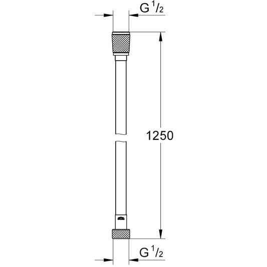 Furtun dus Grohe Silverflex rezistent 70 grade, 125 cm