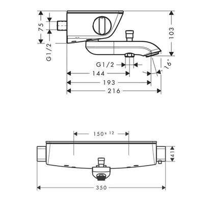 Hansgrohe Select Baterie cada dus cu termostat