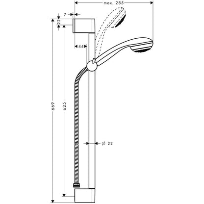 Hansgrohe Crometta 85 1jet/Unica`Crometta Set dus cu bara 65 cm